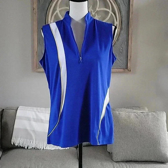 E P Pro Tour Tech 1/4 Quarter Zip‎ Pull Over Womens Large Golf Top ⛳️ - Picture 2 of 11